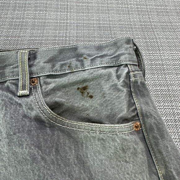 Levis 501XX Jeans Mens 36x30 tag actual 34x27 Straight Fit Grey Button Fly - Picture 13 of 13